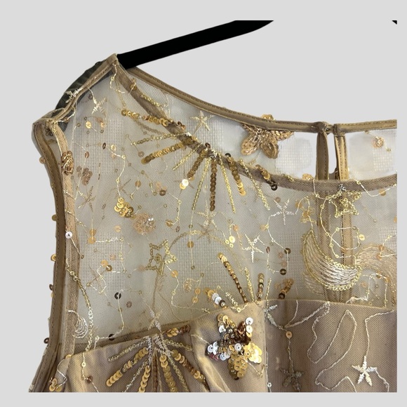 Torrid Women's Tank Top 6X Sparkly Champaign Rose Gold Mesh Overlay Lined - Picture 2 of 16